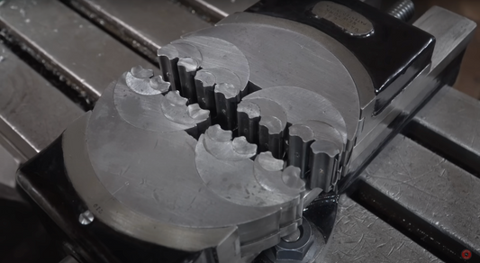 A Fractal Vice fitted to a milling machine