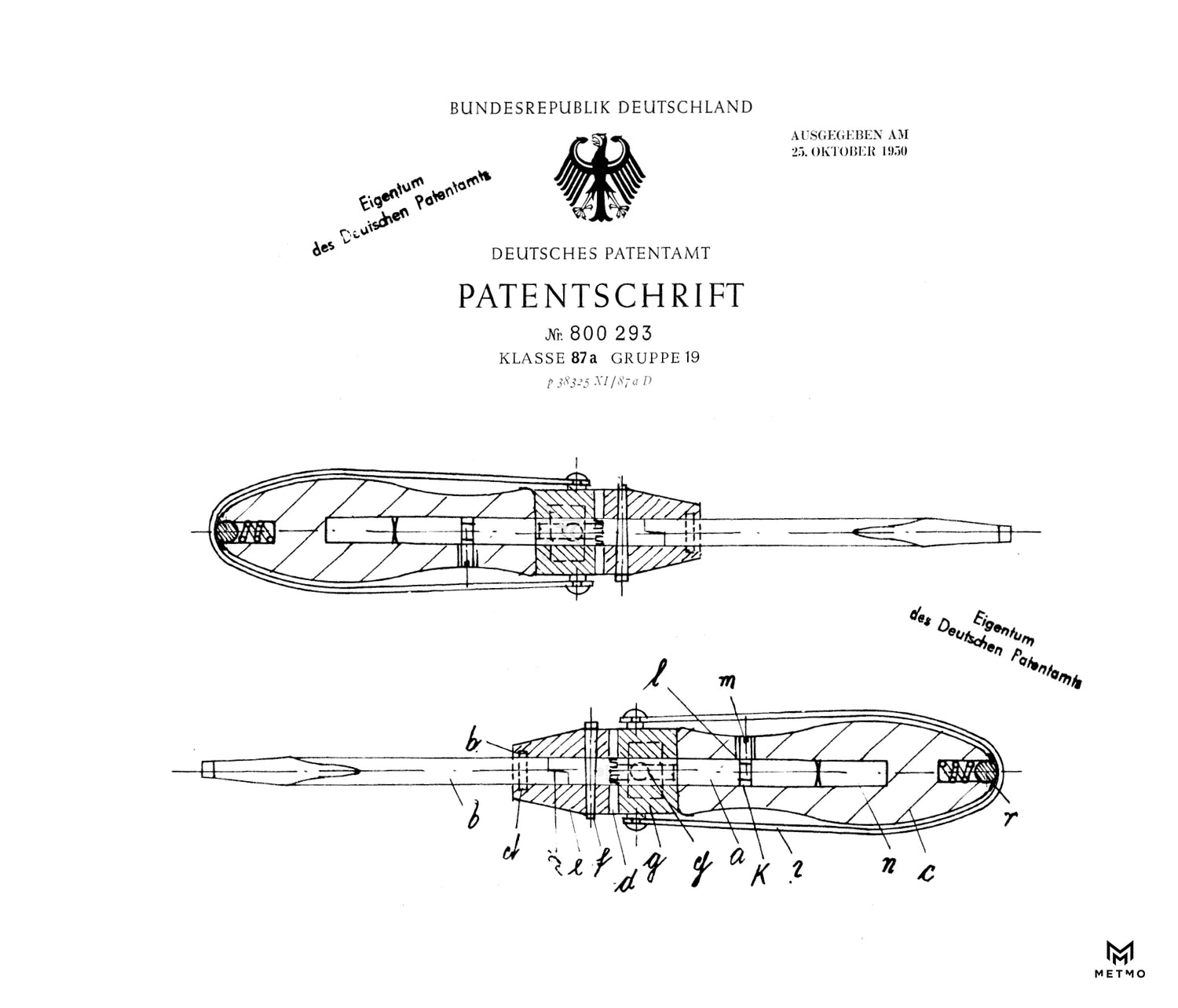 Patent for weltrekord ratchet screwdriver